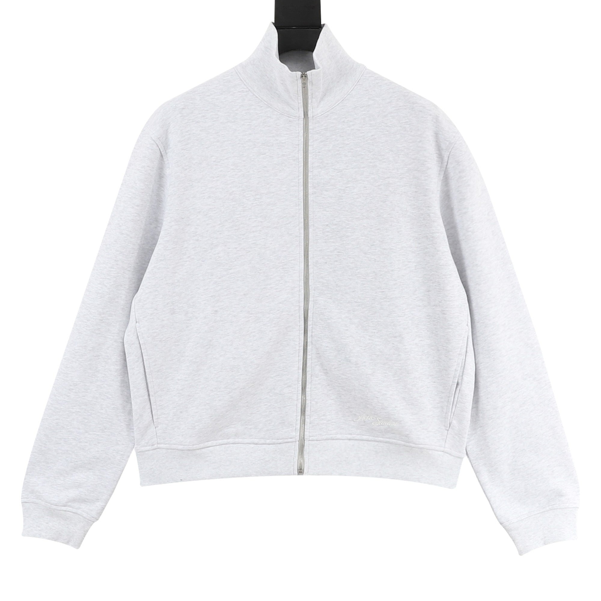 Acne Studios Tonal Script Embroidery Zip Jacket — Black