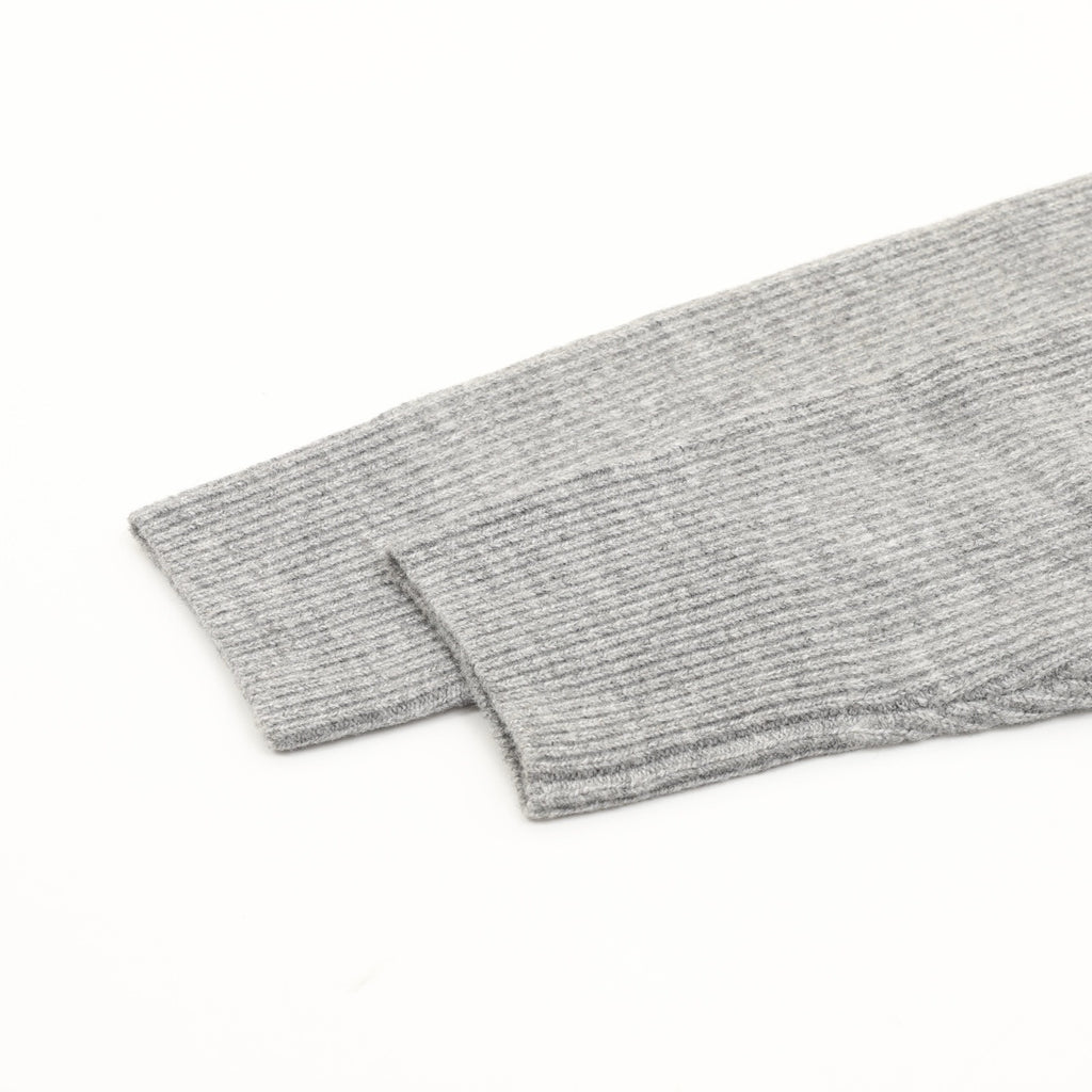 Dior Embroidered Logo Ribbed Wool V-Neck Sweater | Light Grey Relaxed Luxury Knitwear