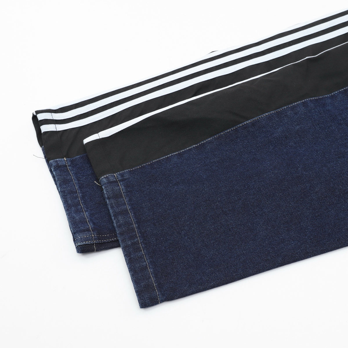 adidas Originals Women's Men's Black Side-Stripe Panelled Wide-Leg Denim Jeans