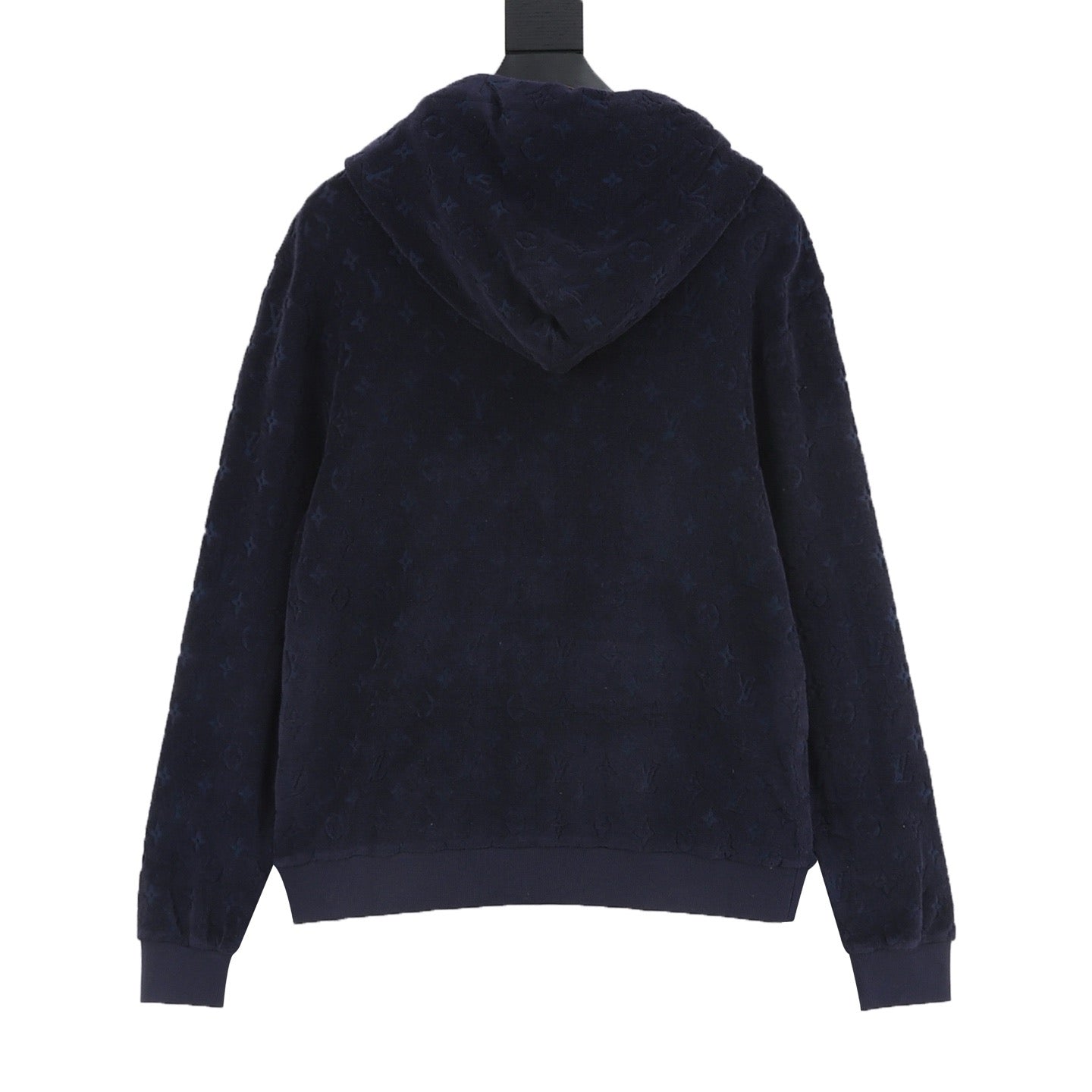 Louis Vuitton Monogram Flocked Terry Zip-Up Hoodie — Navy