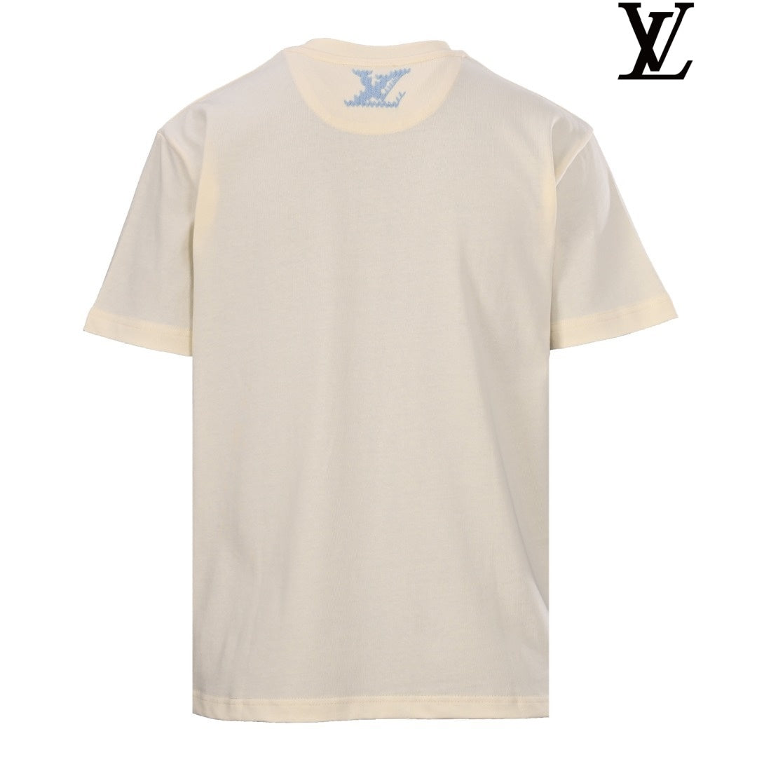 Louis Vuitton Men's Cream Short Sleeve T-Shirt
