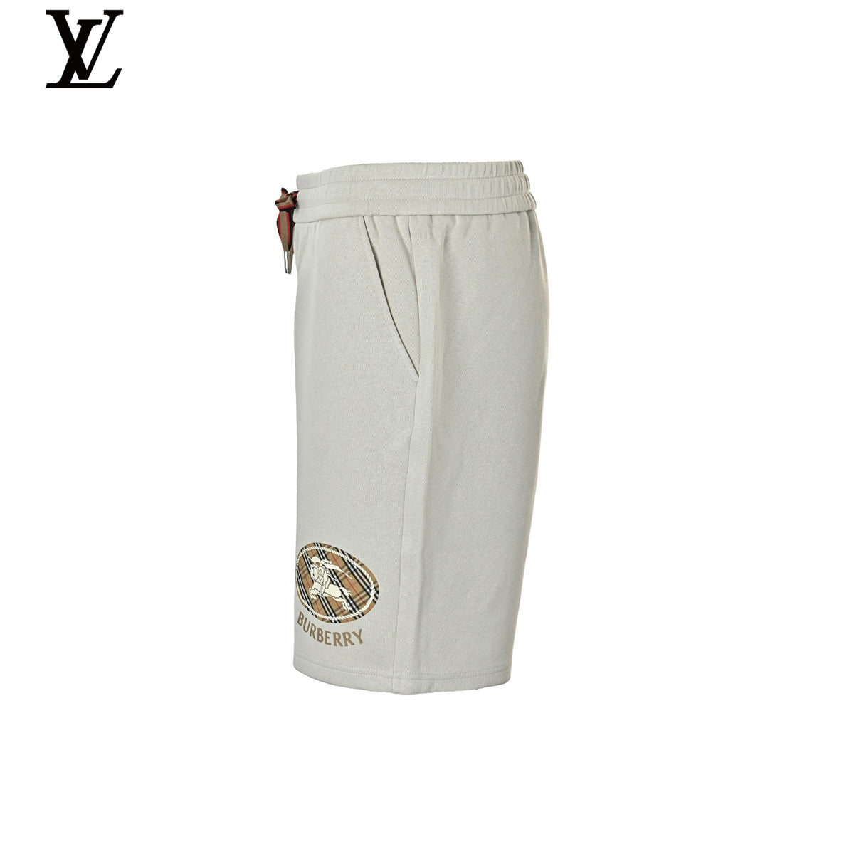 Burberry Men's Light Grey Equestrian Logo Sweat Shorts