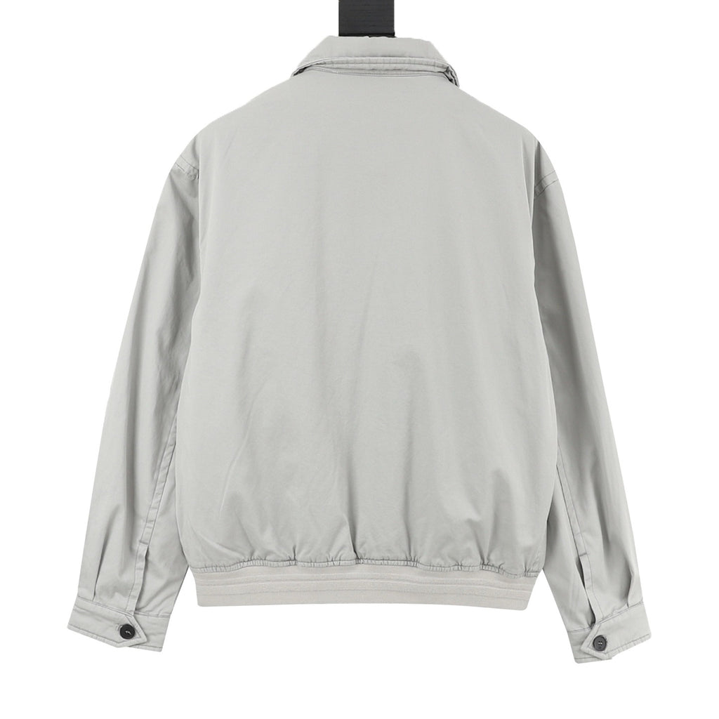 Miu Miu Light Grey Embroidered Logo Bomber Jacket | Women's & Men's Styling