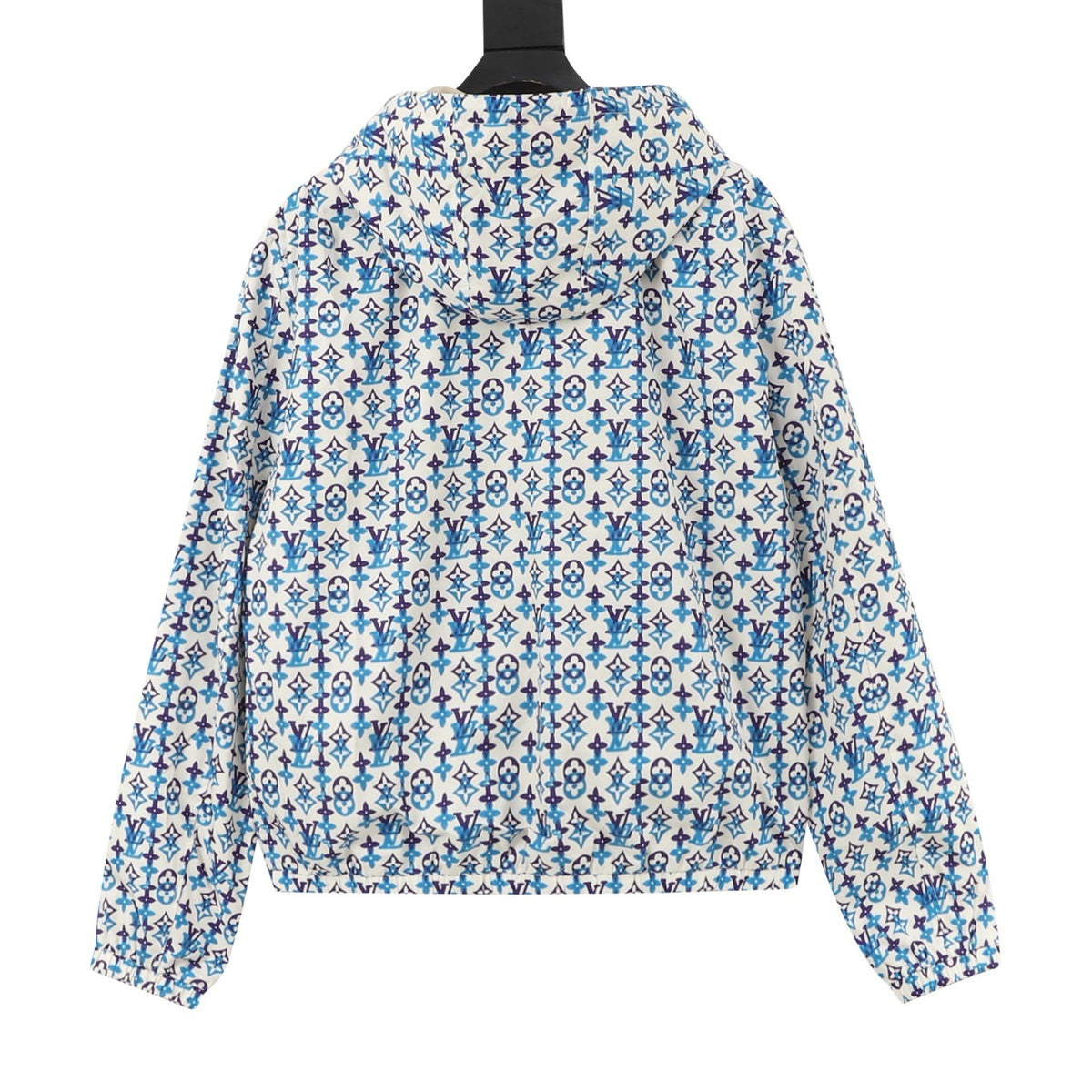 Louis Vuitton Women's & Men's White Blue Monogram Print Hooded Jacket