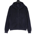 Louis Vuitton Monogram Flocked Terry Zip-Up Hoodie — Navy
