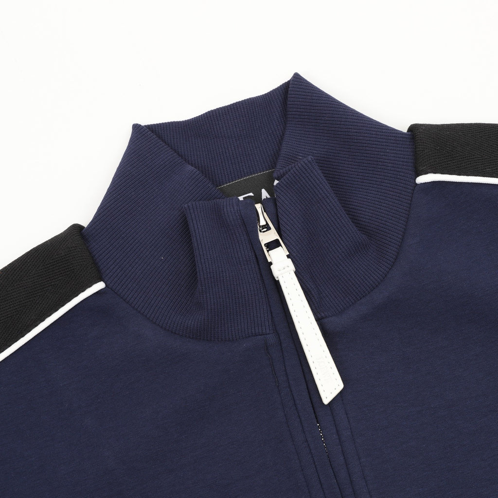 Loewe Women's Men's Navy Anagram Striped Zip-Up Track Jacket