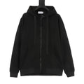 Stone Island Sleeve Patch Hooded Zip-Up Jacket | White Contrast Zip Casual Outerwear