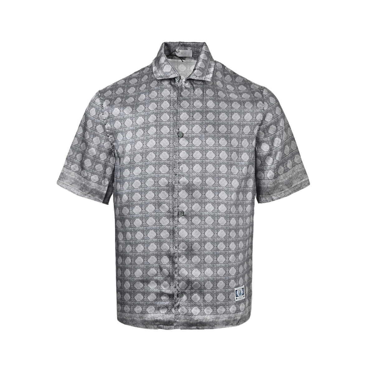 Dior Grey Oblique Pattern Short-Sleeve Shirt