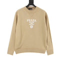Prada Women's Men's Camel Logo Graphic Crewneck Sweater