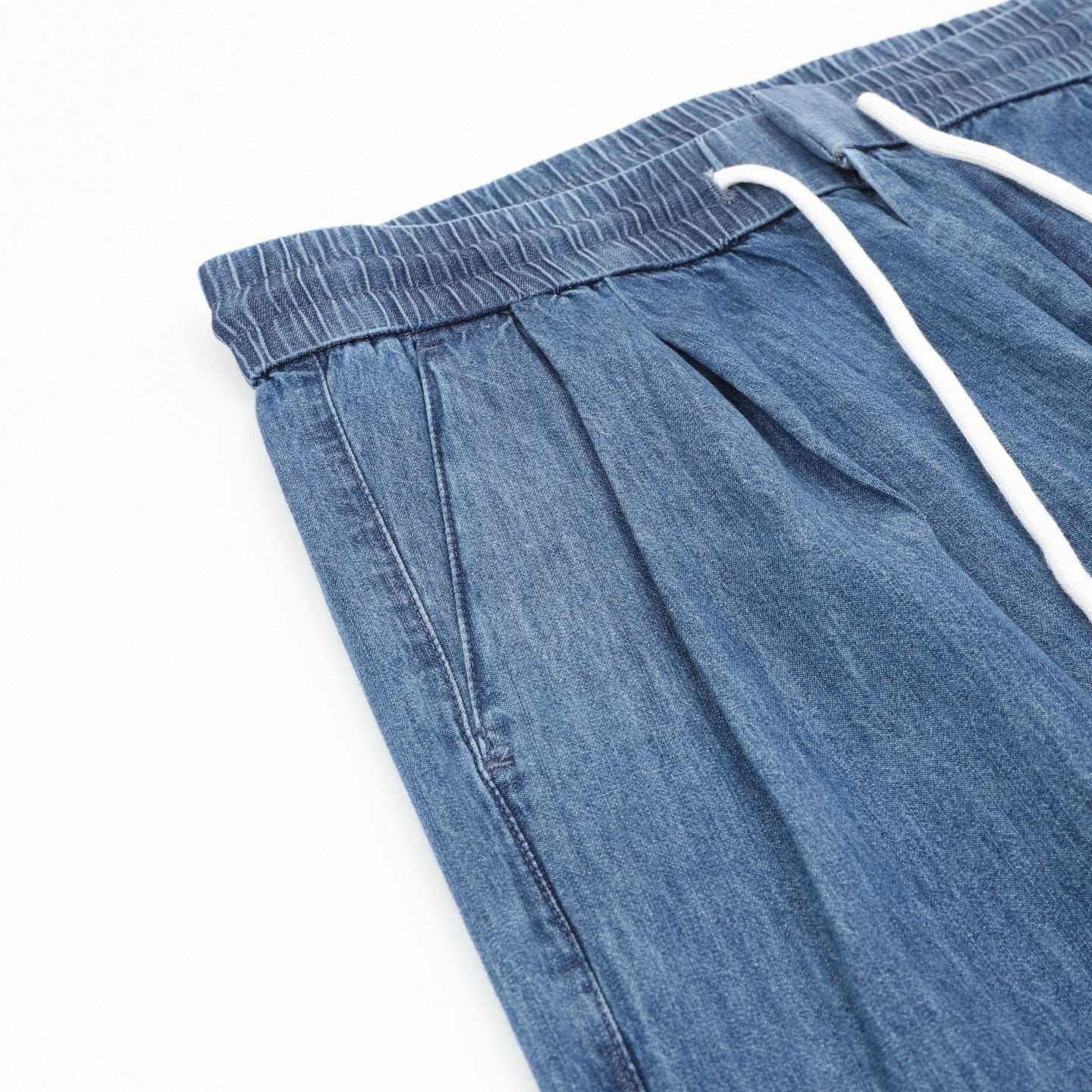 Brunello Cucinelli Washed Cotton Denim Casual Trousers