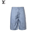 Louis Vuitton Blue Geometric Pattern Silk Shorts