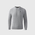 Polo Ralph Lauren Women's Men's Light Grey Cable Knit Crewneck Sweater