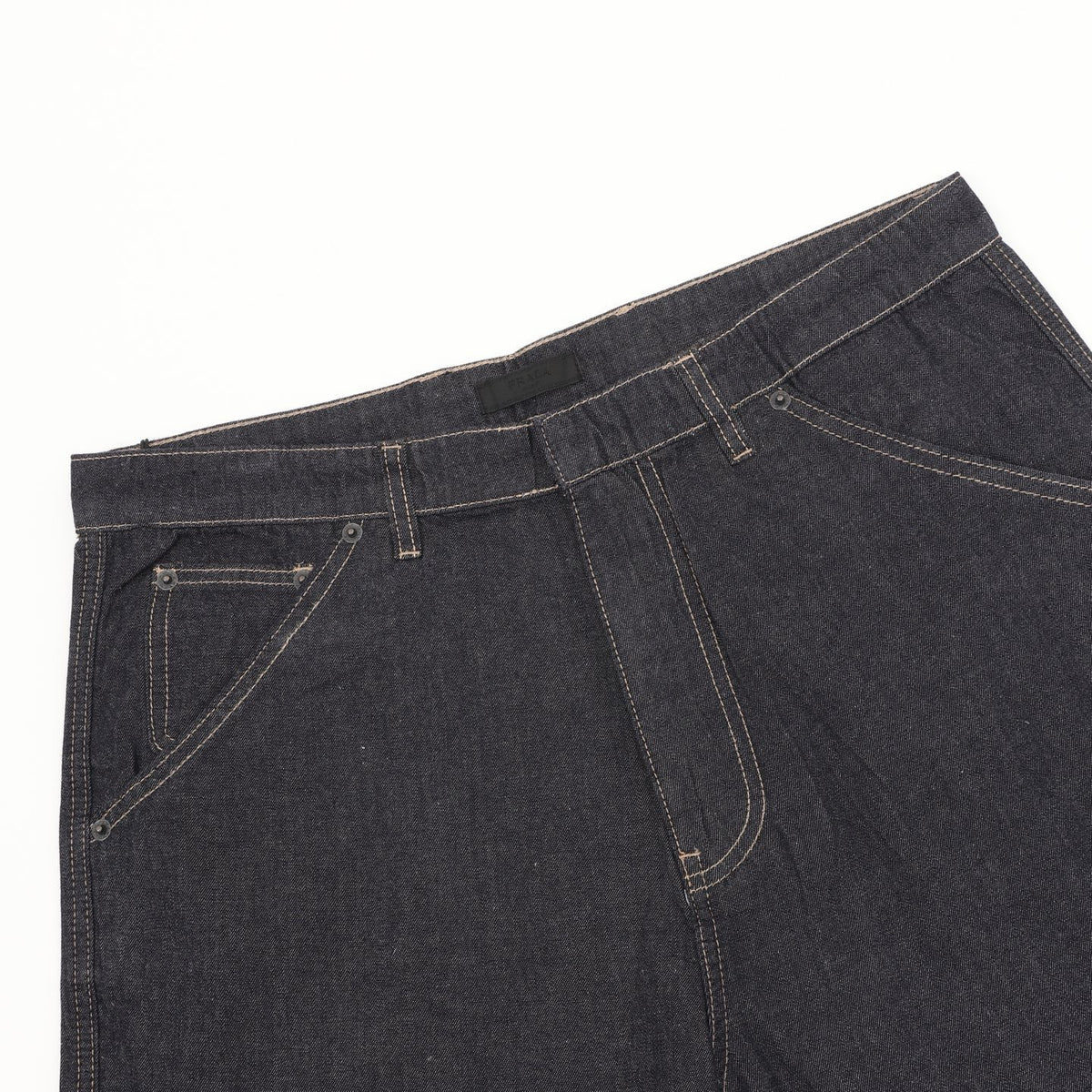 Prada Women's Men's Dark Blue Raw Denim Straight-Leg Jeans