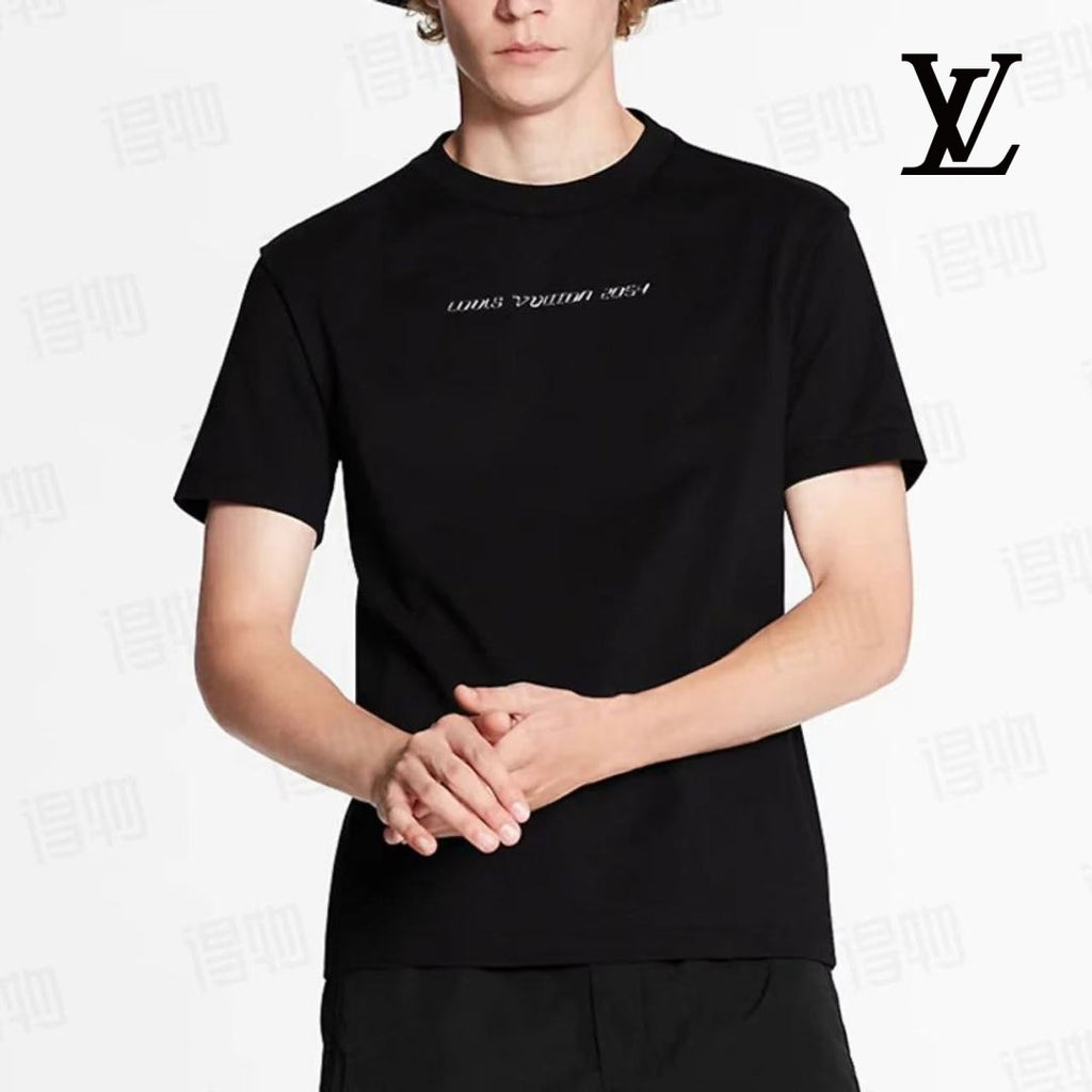 Louis Vuitton Men's Black Plain Short Sleeve T-Shirt
