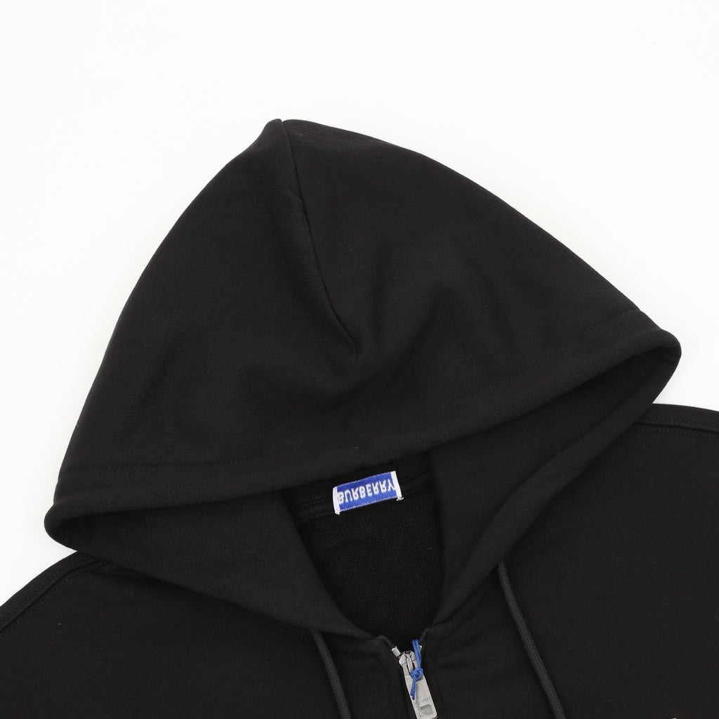 Burberry Women's Men's Black Equestrian Knight Zip-Up Hoodie