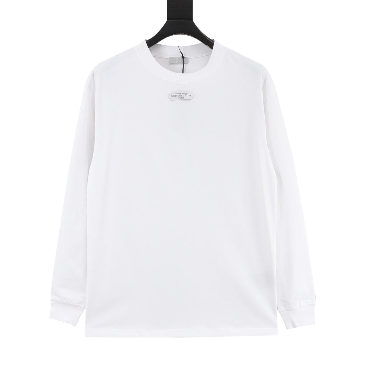 Dior Women's / Men's Label Logo Long-Sleeve T-Shirt in White