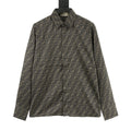 Fendi Classic All-Over FF Monogram Shirt | Dark Grey Tonal Luxury Long Sleeve