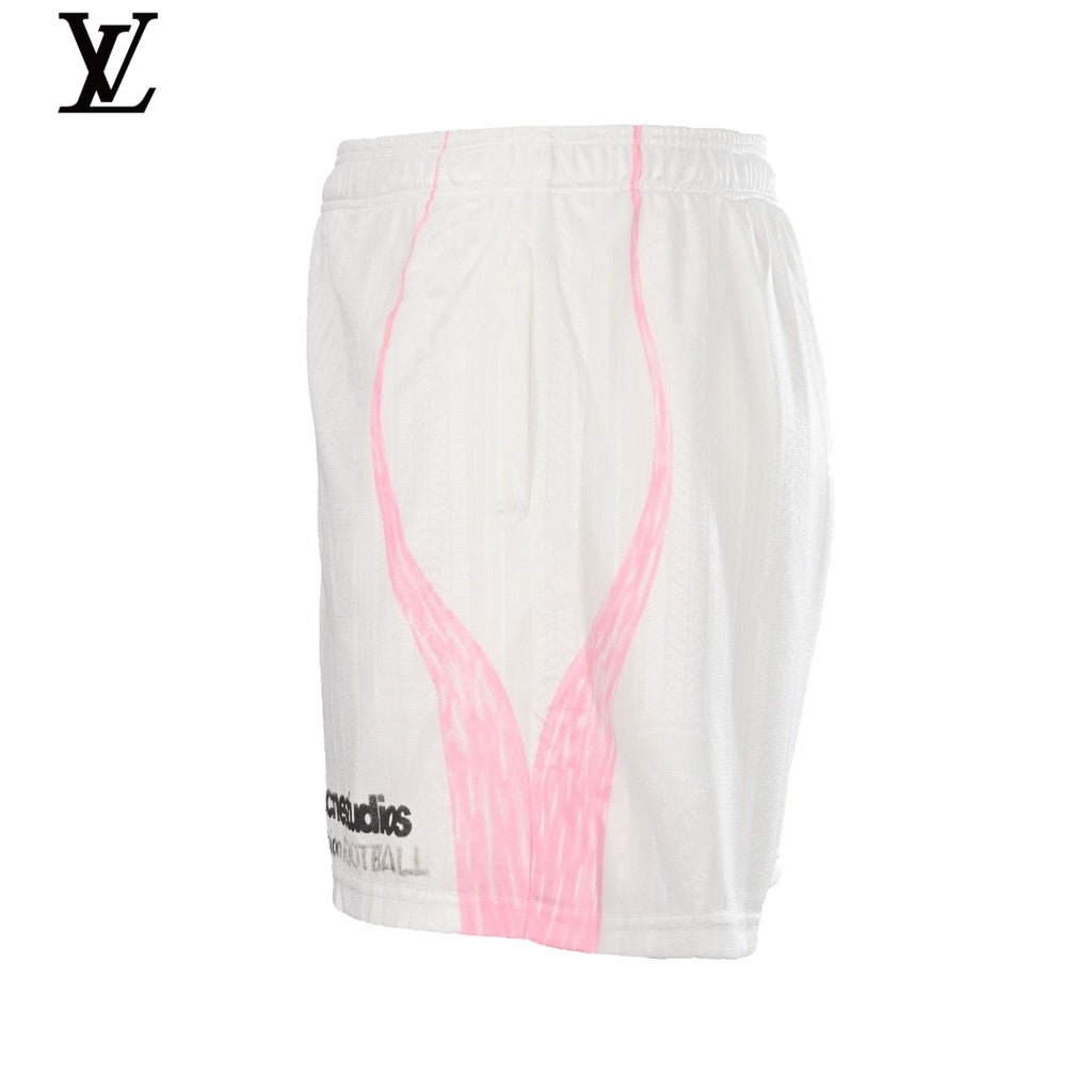 Acne Studios Men's White Pink Stripe Football Shorts