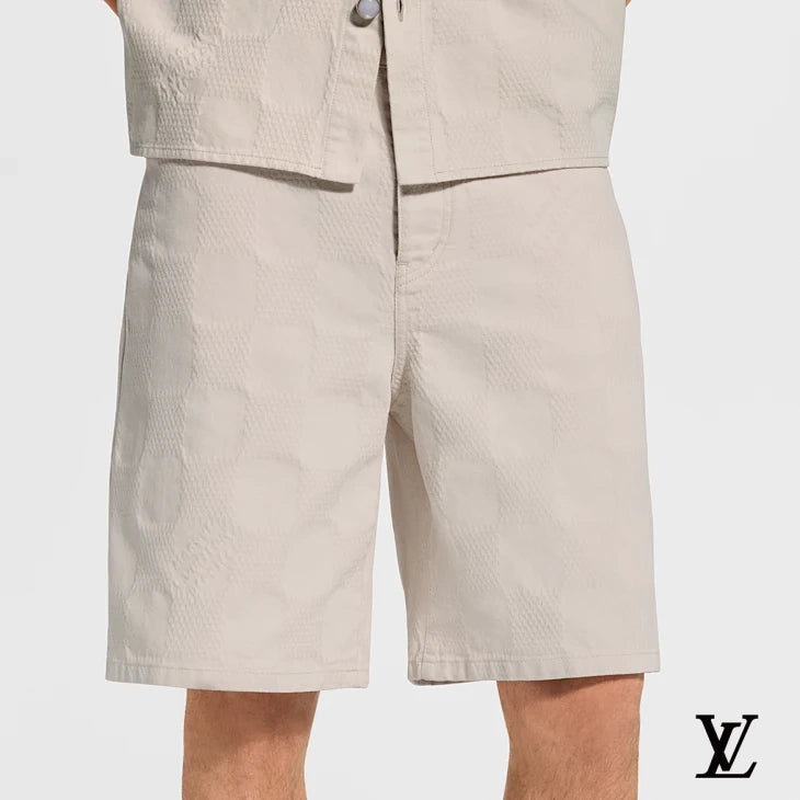 Louis Vuitton Beige Damier Jacquard Shorts