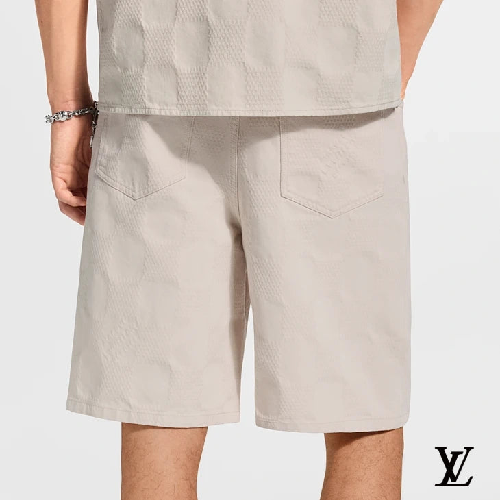 Louis Vuitton Beige Damier Jacquard Shorts