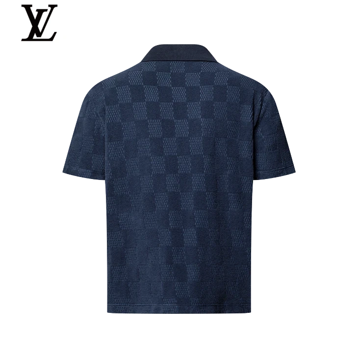 Louis Vuitton Navy Damier Short Sleeve Polo Shirt