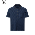 Louis Vuitton Navy Damier Short Sleeve Polo Shirt