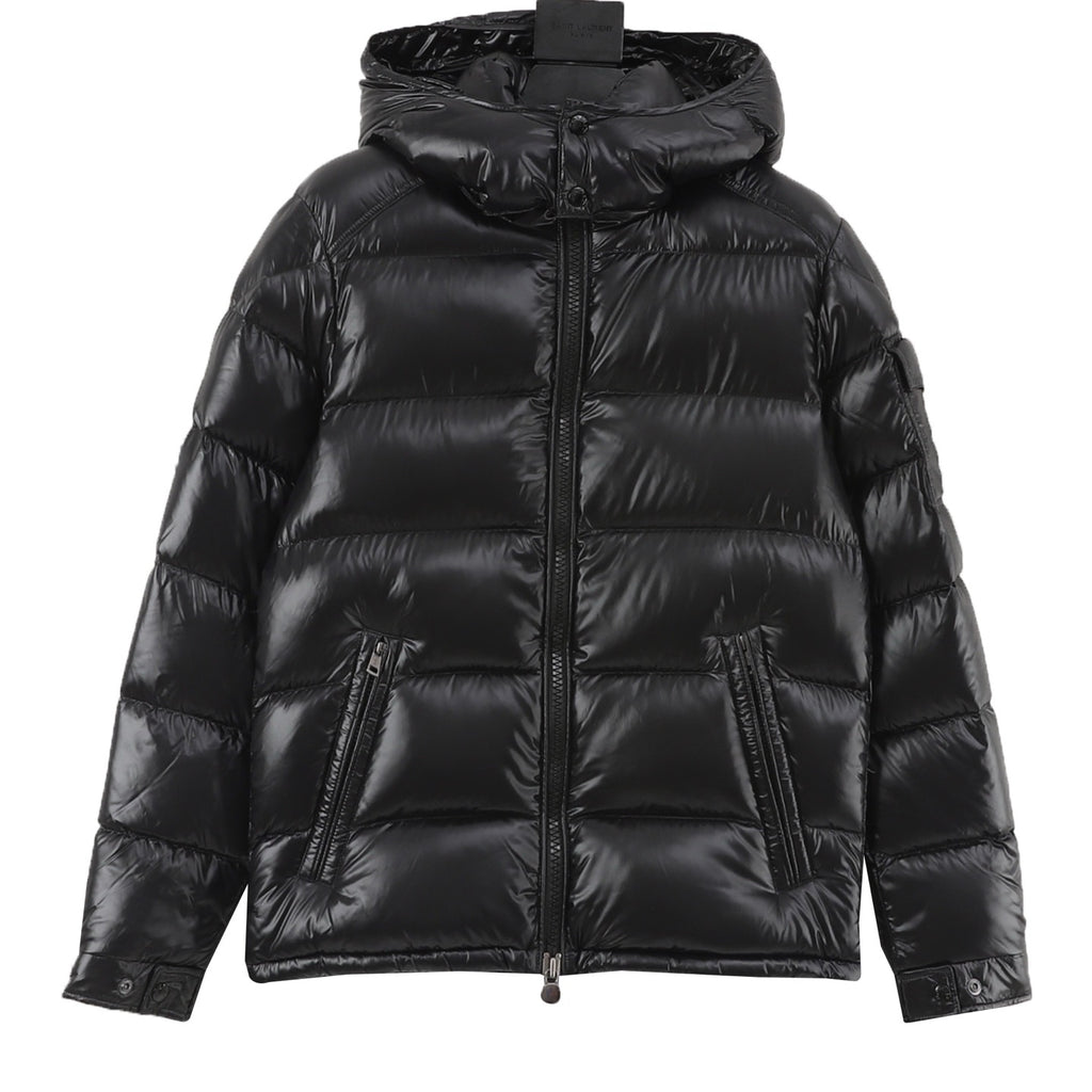 Moncler Women's / Men's Quilted Hooded Down Puffer Jacket in Light Grey