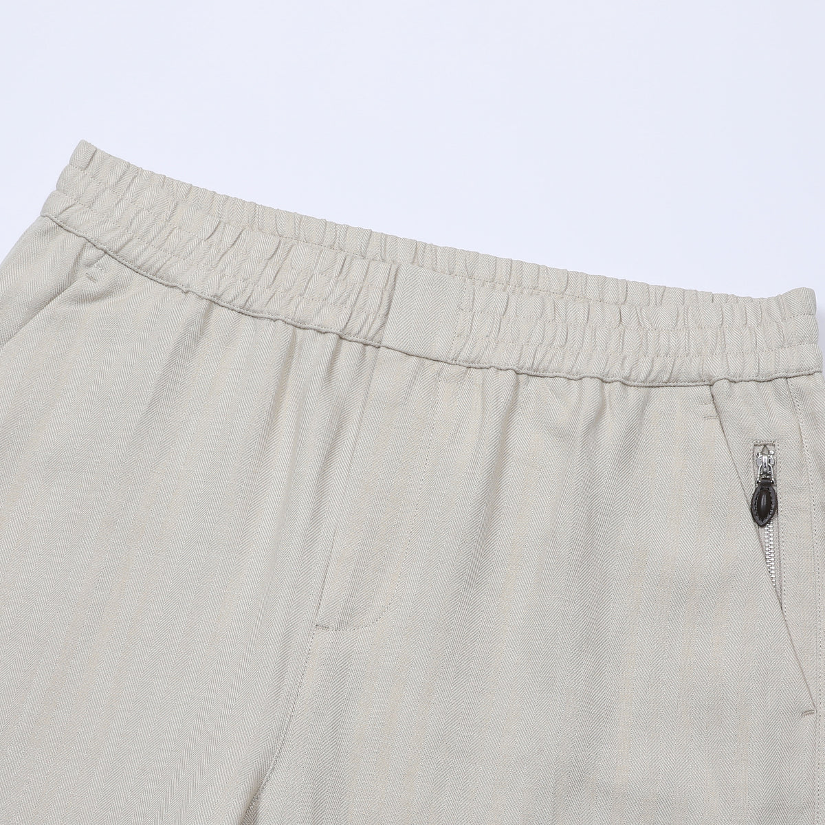 Hermès Men's Elastic-Waist Trousers in Light Beige