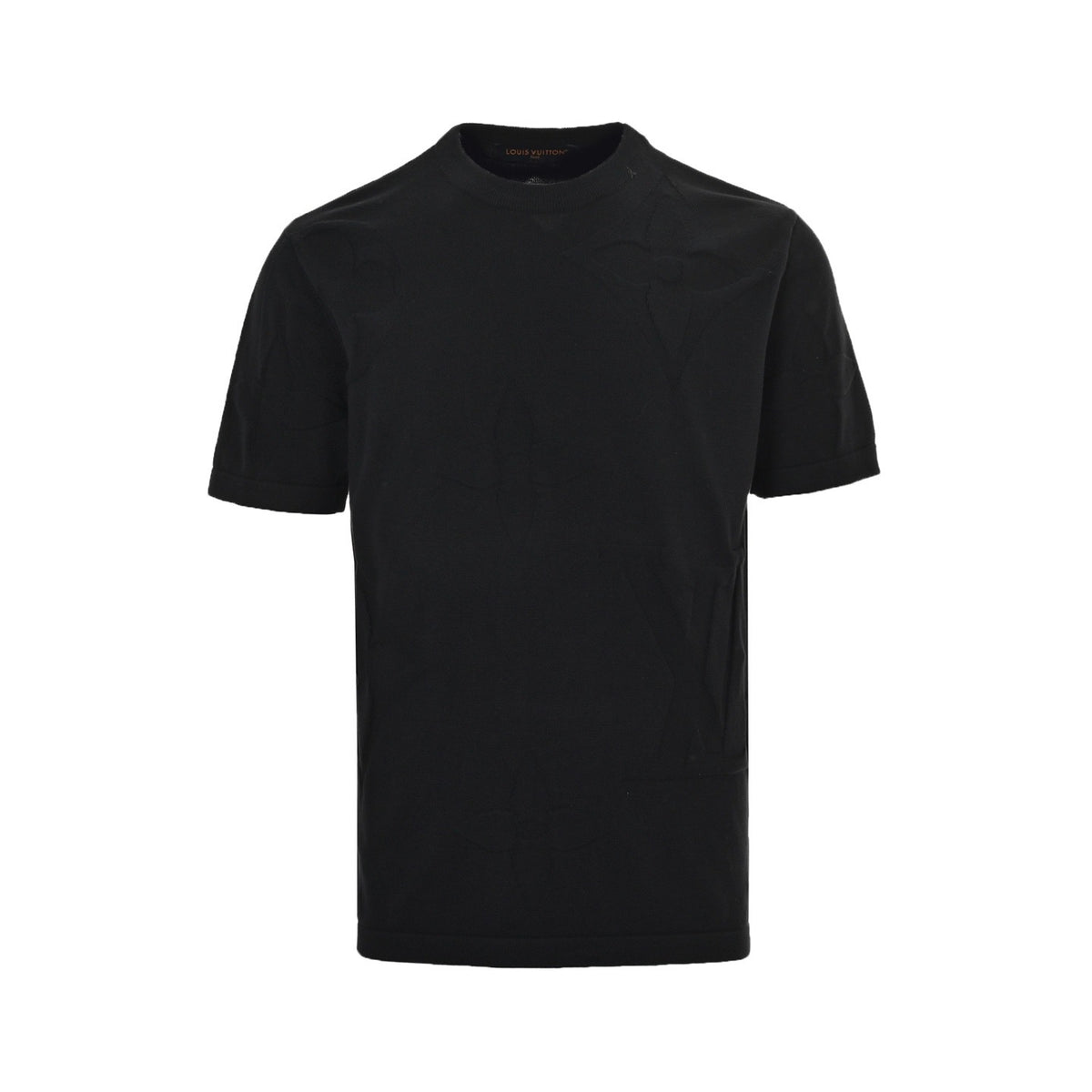 Louis Vuitton Giant Monogram Embossed Short-Sleeve T-Shirt in Black