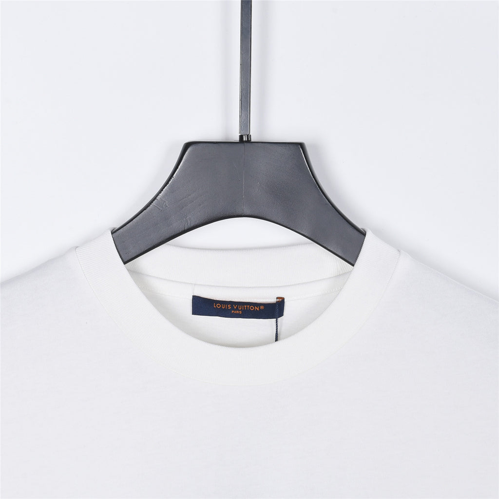Louis Vuitton Gradient Signature Logo Short-Sleeve T-Shirt in White