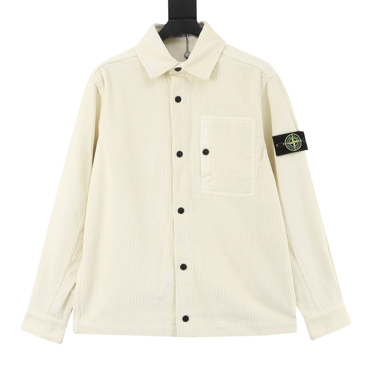 Stone Island Women's & Men's Cream Compass Patch Corduroy Shirt Jacket