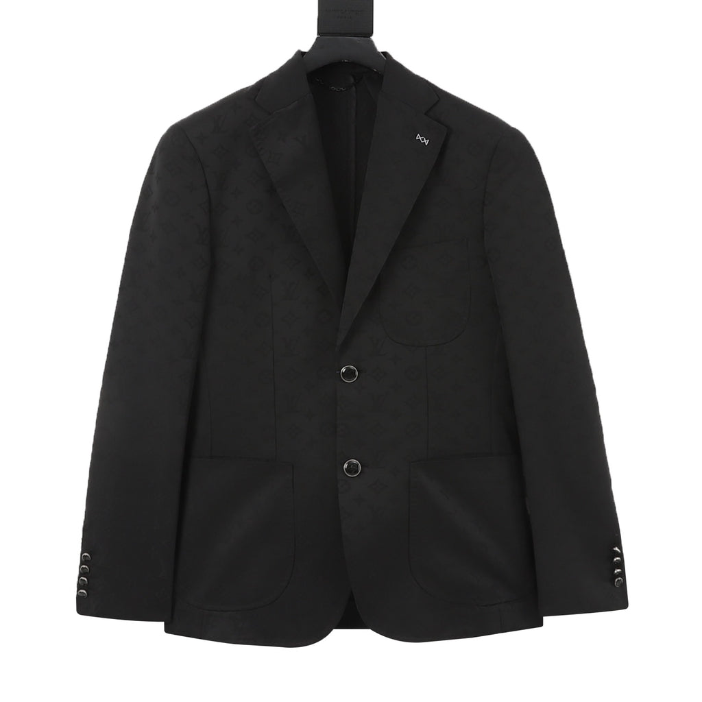 Louis Vuitton Women's Men's Black Monogram Single-Breasted Blazer