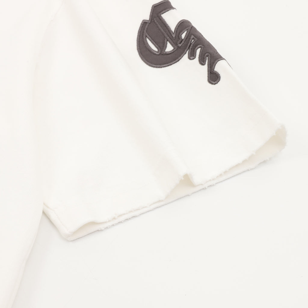 Chrome Hearts White Gothic Letter Embroidered T-Shirt