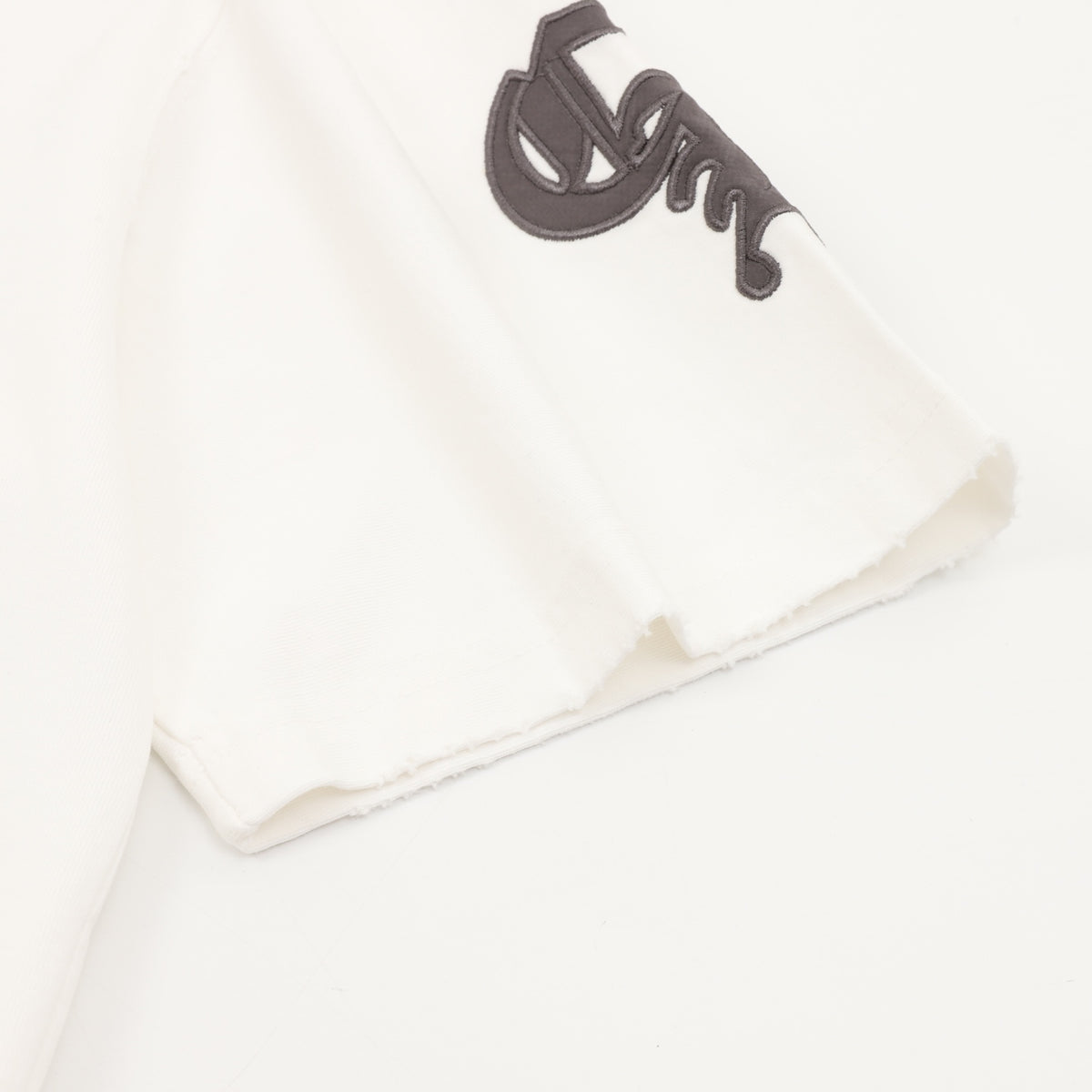 Chrome Hearts White Gothic Letter Embroidered T-Shirt