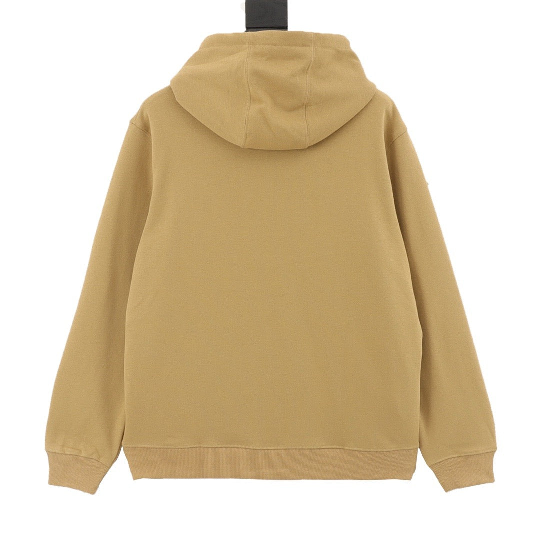 Burberry Women's & Men's Camel Square Label Logo Hoodie