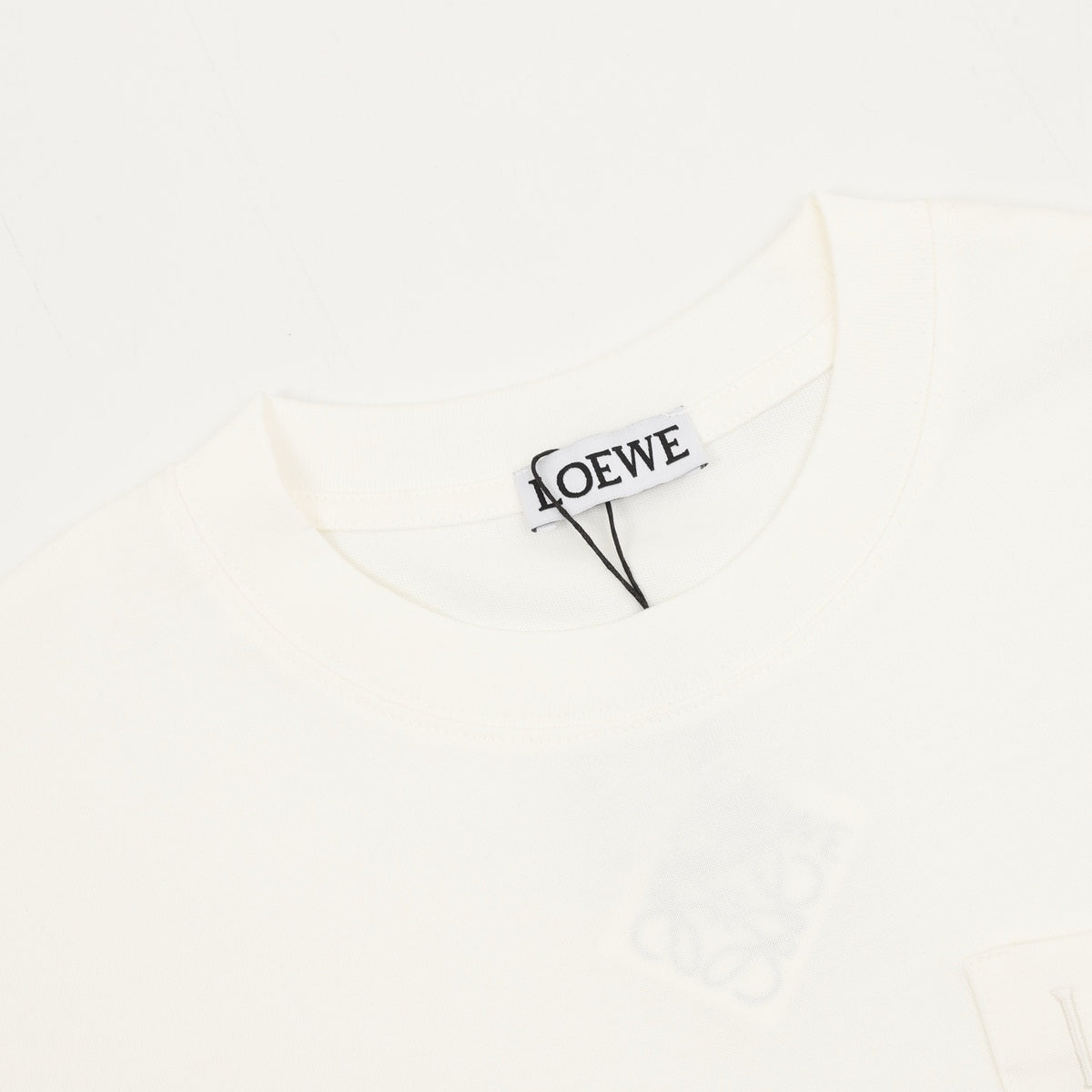 LOEWE Women's & Men's White Anagram Pocket Long-Sleeve T-Shirt