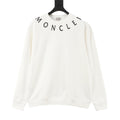 Moncler Women's & Men's White Curved Neck Logo Crewneck Sweatshirt