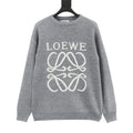 Loewe Women's Men's Grey Anagram Logo Crewneck Knit Sweater