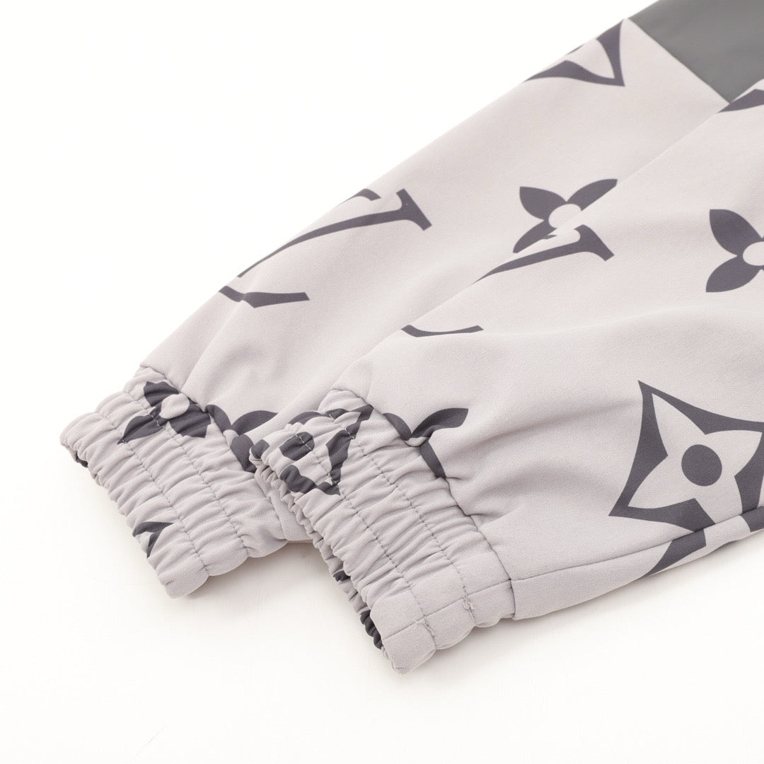 Louis Vuitton Women's & Men's Grey Color-Block Monogram Windbreaker Jacket
