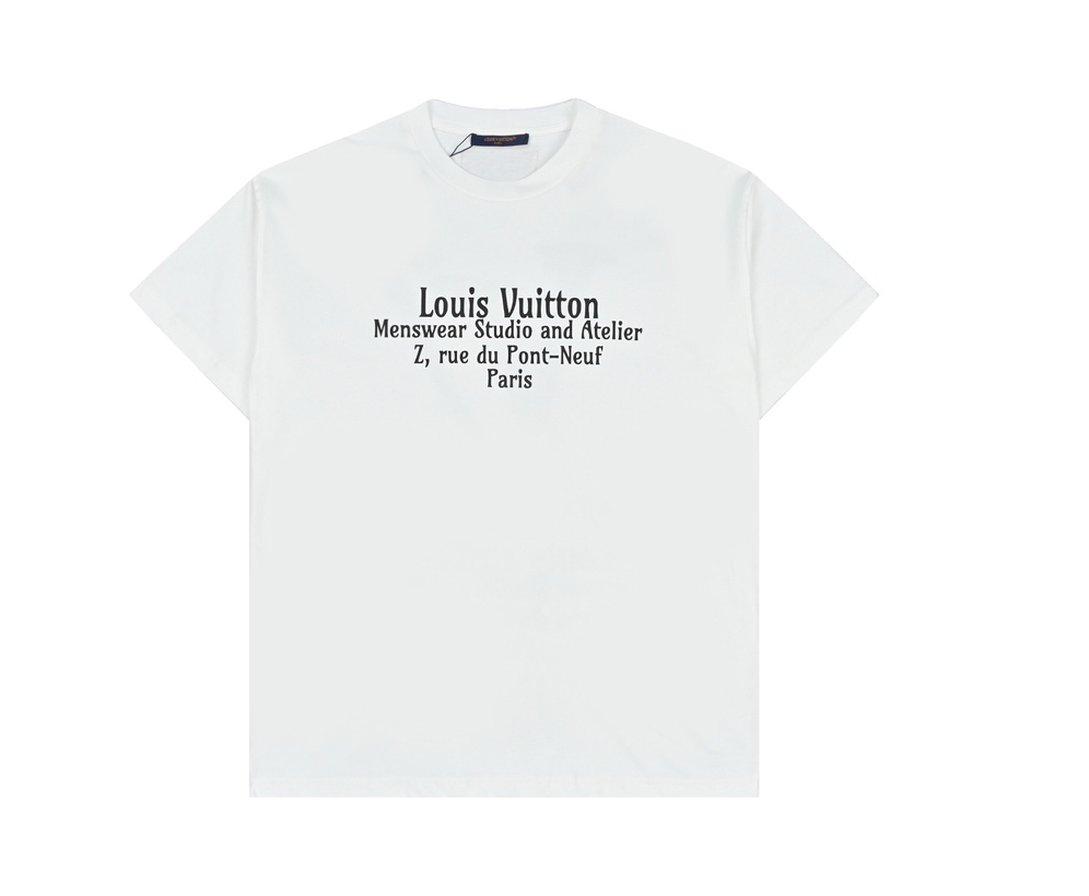 Louis Vuitton Atelier Address Lettering Short-Sleeve T-Shirt in White