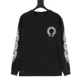 Chrome Hearts Cross Flower Scroll Arm Print Long Sleeve | Black Gothic Luxury Streetwear