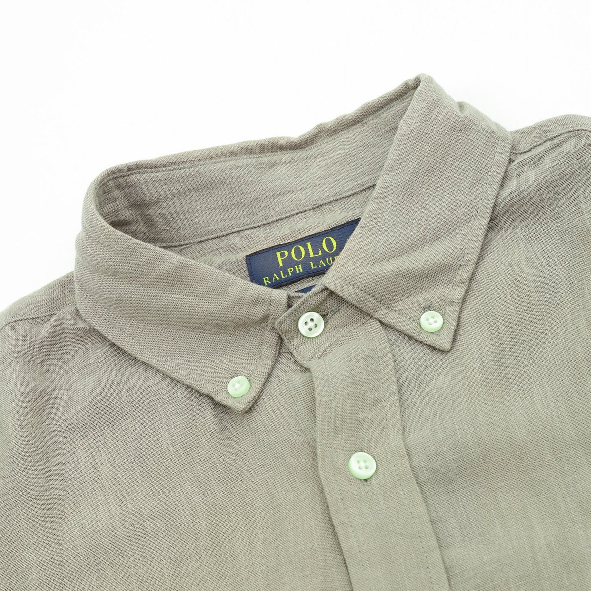 Ralph Lauren Women's Men's Light Khaki Pony Logo Long-Sleeve Linen Shirt