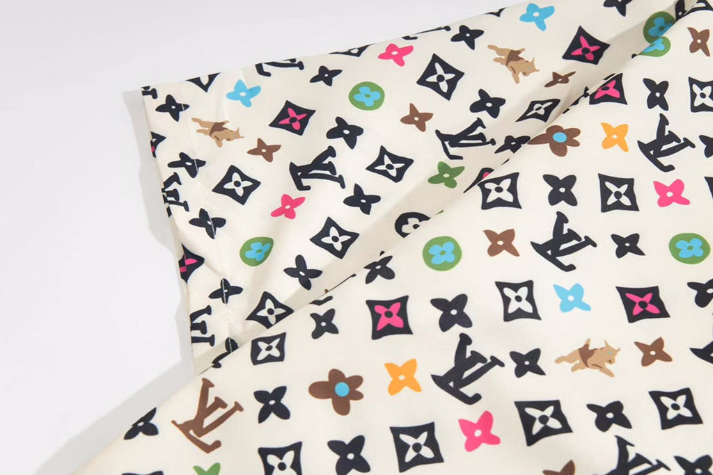Louis Vuitton Multicolor Graffiti Monogram Short-Sleeve Shirt in White