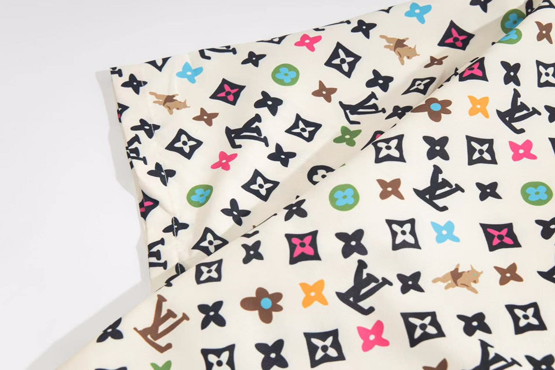 Louis Vuitton Multicolor Graffiti Monogram Short-Sleeve Shirt in White