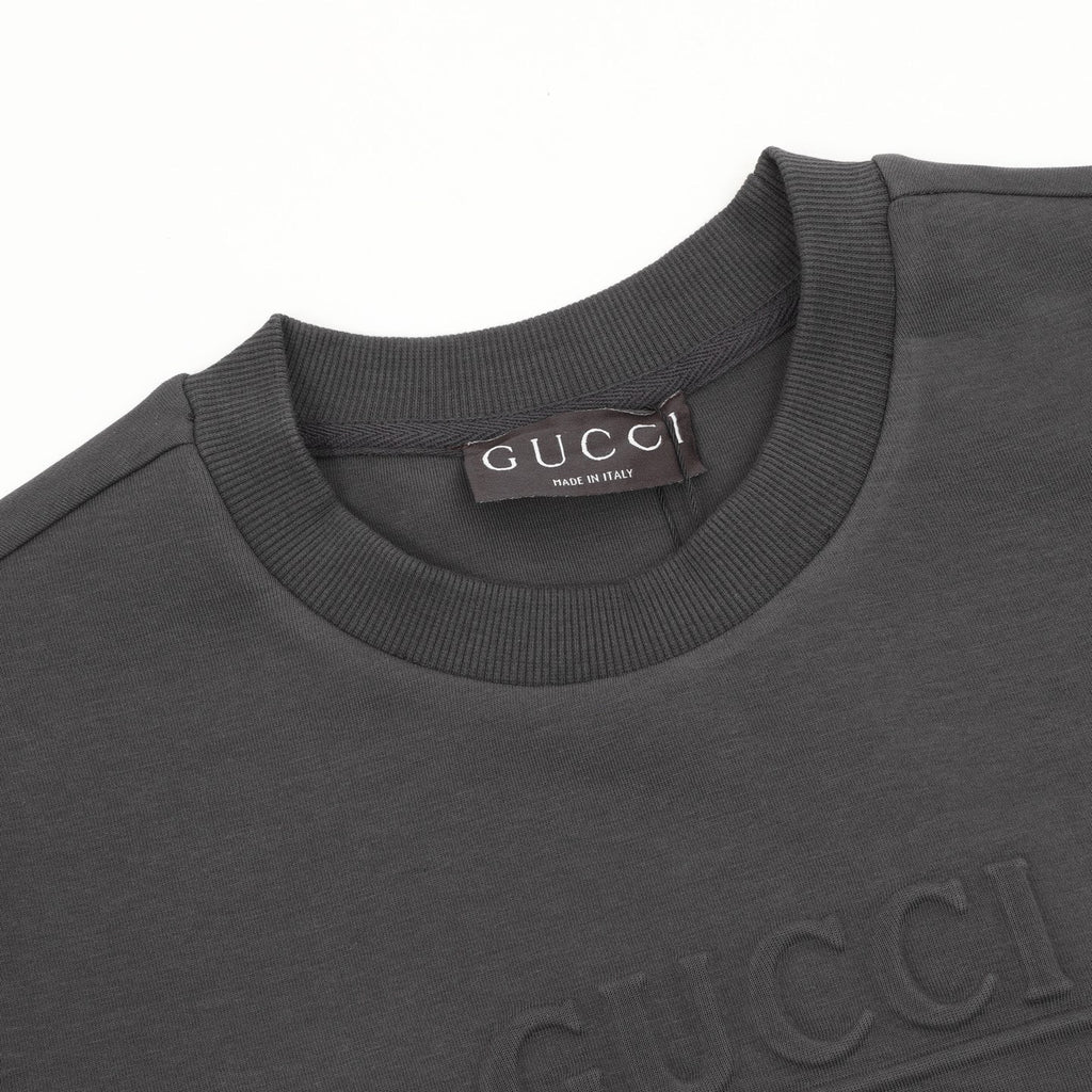 Gucci Women's Men's Dark Grey Embossed Interlocking G Crewneck Sweatshirt