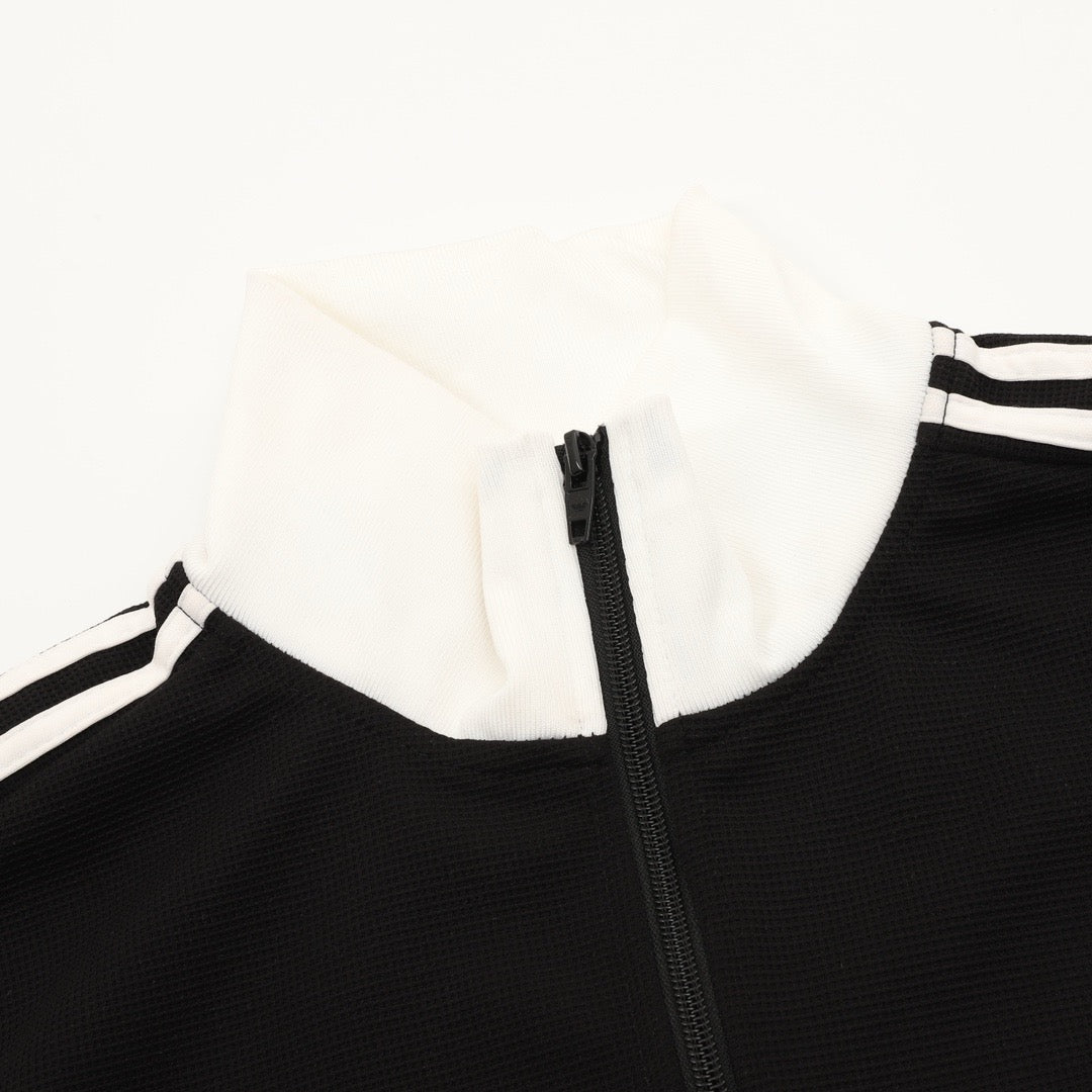 Adidas Originals American Retro Trefoil Track Jacket | Cream Burgundy Stripe Navy Trim