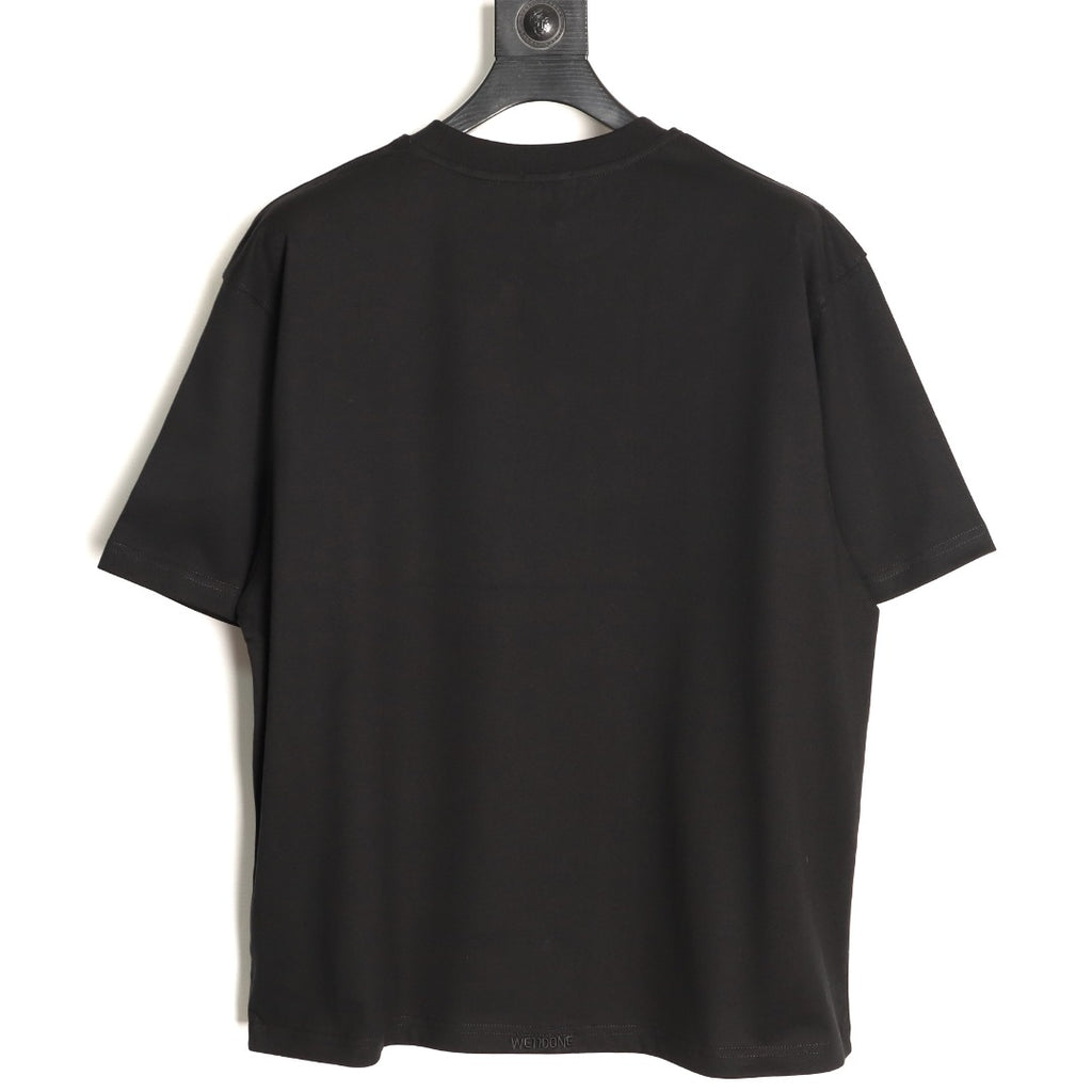 We11done Men's Black Blurred Gradient Logo T-Shirt