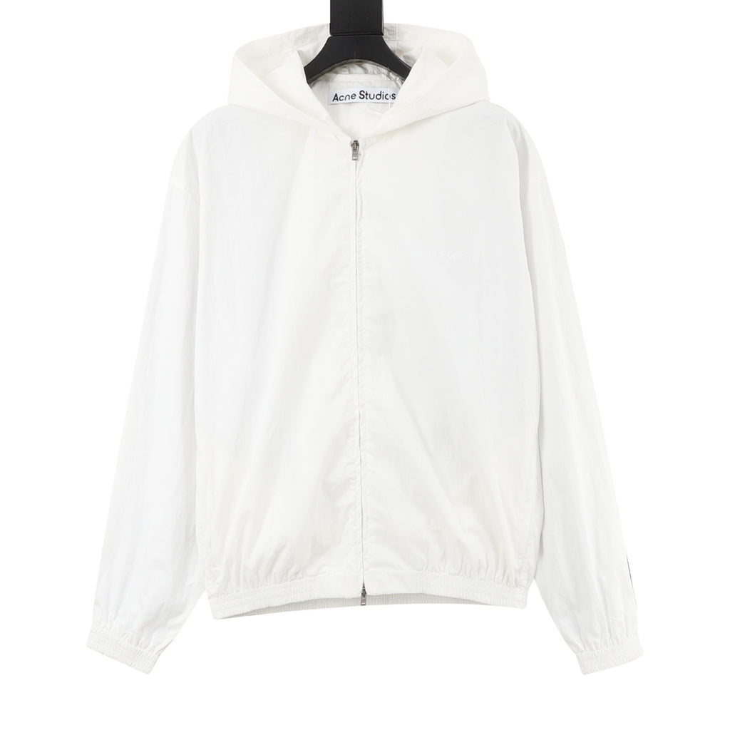 Acne Studios Women's Men's White Logo Hooded Jacket