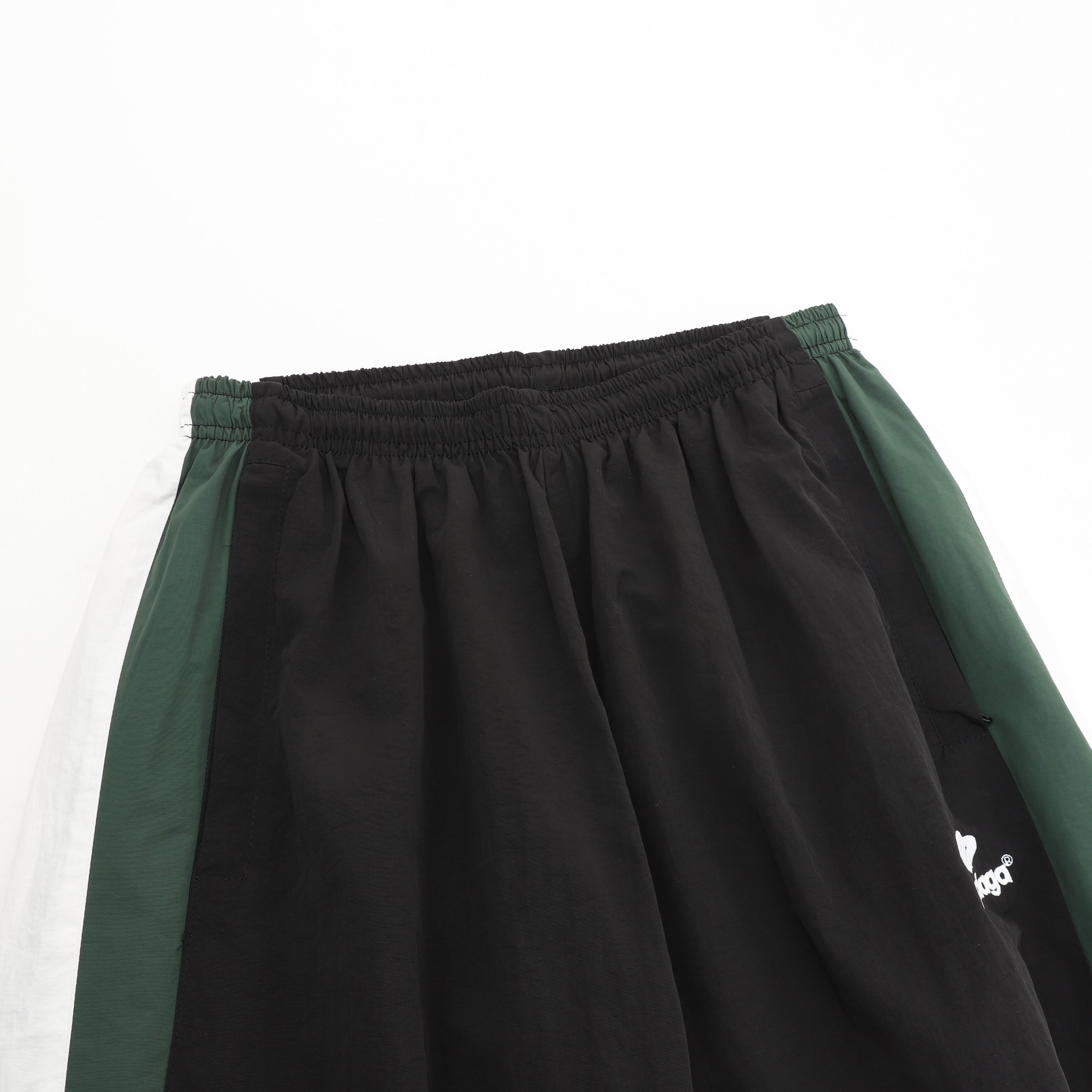 Balenciaga BLCG Sport Logo Track Pants — Black, Green & White Panel | FW24