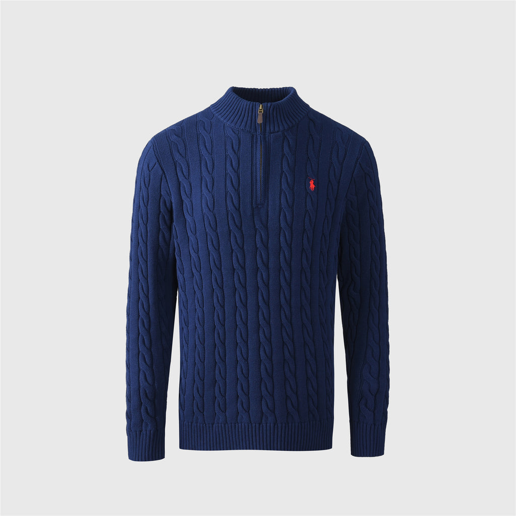 Polo Ralph Lauren Women's & Men's Royal Blue Cable-Knit Half-Zip Sweater